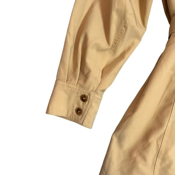 Mary McFadden Safari Trench Coat Womens 22W Khaki Tan Belted Luxury Plus Size - Picture 4 of 10